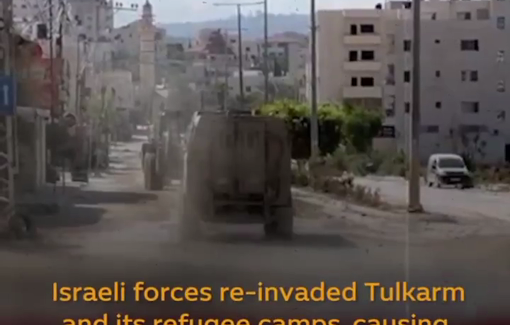 Thumbnail preview image for the video titled: Israeli forces have re-invaded Tulkarm, leaving widespread destruction