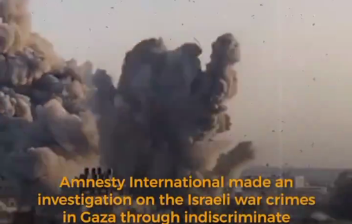 Thumbnail preview image for the video titled: Amnesty Internationa shows Israel's war crimes of expanding a buffer zone in Gaza