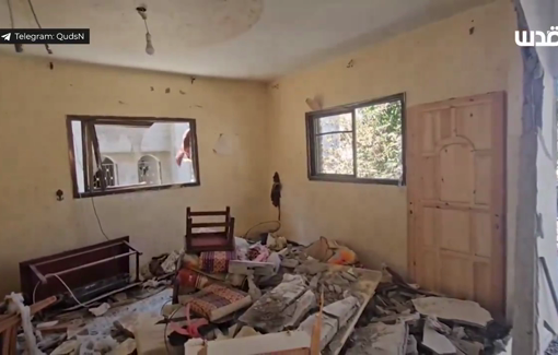 Thumbnail preview image for the video titled: Morsi family home destroyed and blood-stained, torn pieces of flesh everywhere