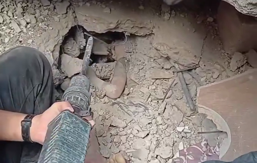 Thumbnail preview image for the video titled: Rescue of child Manar Al-Haddad buried under the rubble