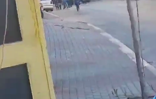 Thumbnail preview image for the video titled: Israeli police block students from accessing their schools in Umm al-Dalia near Hebron