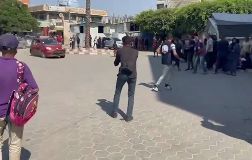 Thumbnail preview image for the video titled: Casualties from Al-Bureij Youth Club arrive at Al-Aqsa Hospital