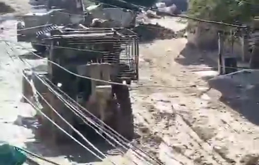 Thumbnail preview image for the video titled: Israeli bulldozers coninue to destroy the streets and the infrastructure in Tulkarem