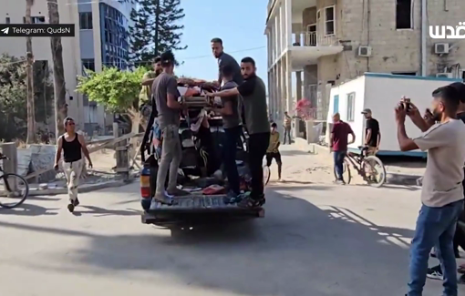 Thumbnail preview image for the video titled: Wounded members of the Abu Asr family arrive at Al-Ahli Hospital