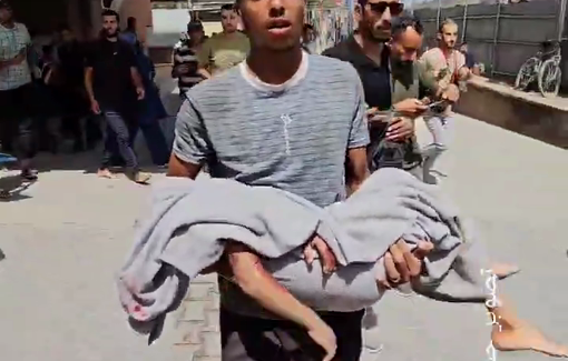 Thumbnail preview image for the video titled: Little girl beheaded in Israeli massacre on Al-Sumud camp