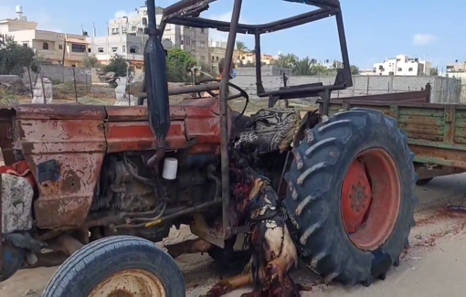 Thumbnail preview image for the video titled: Civil Defense recover the Qishta brothers after their tractor was targeted