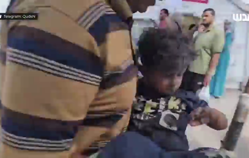 Thumbnail preview image for the video titled: Injured children from Ibn al-Haitham school carried to hospital