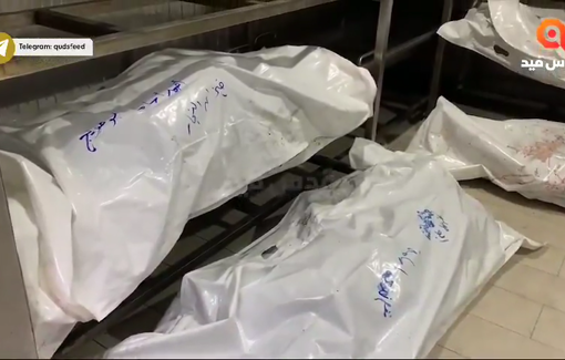 Thumbnail preview image for the video titled: Corpses of Huwaij family at Nasser hospital morgue