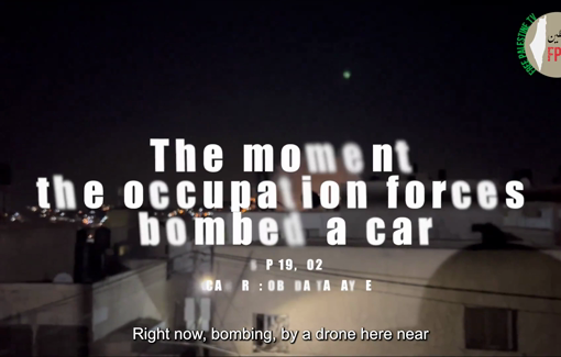 Thumbnail preview image for the video titled: Aftermath and witnesses of the Israeli drone strike on a Palestinien car in Qabatiya