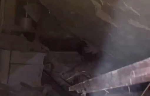 Thumbnail preview image for the video titled: Nooh comforts child Layan Hajji trapped under the rubble