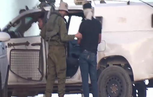 Thumbnail preview image for the video titled: Israeli soldiers arrest Palestinian activist in At-Tuwani