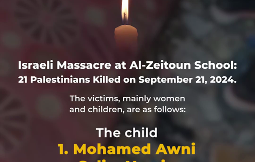 Thumbnail preview image for the video titled: Names of Al-Zaitoun school martyrs