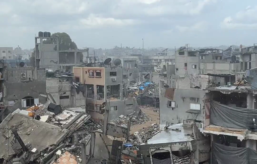 Thumbnail preview image for the video titled: Rain falls over destroyed Kafr Qasim school