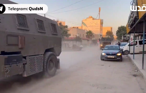 Thumbnail preview image for the video titled: Israeli military vehicle storm again Jenin