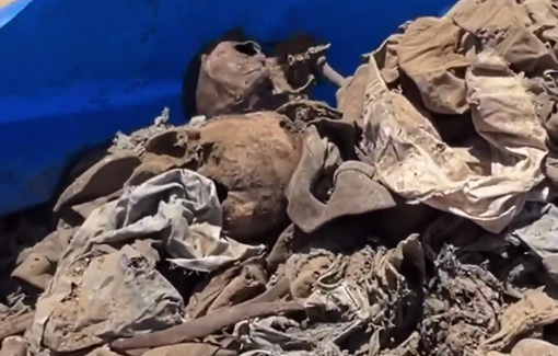 Thumbnail preview image for the video titled: Israel returned the bodies of 80 Palestinians abducted in Gaza as unrecognizable & fragmented piles of bones