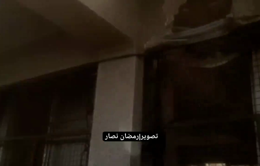 Thumbnail preview image for the video titled: Nuseirat school hit by Israeli artillery shell at night