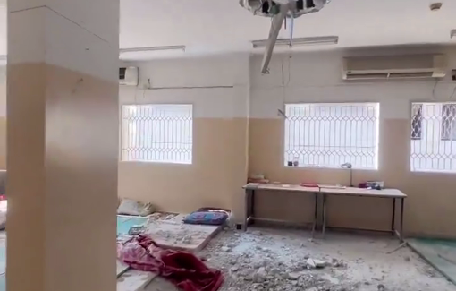 Thumbnail preview image for the video titled: Civil Defense crew sleeping quarters damaged by Israeli airstrike