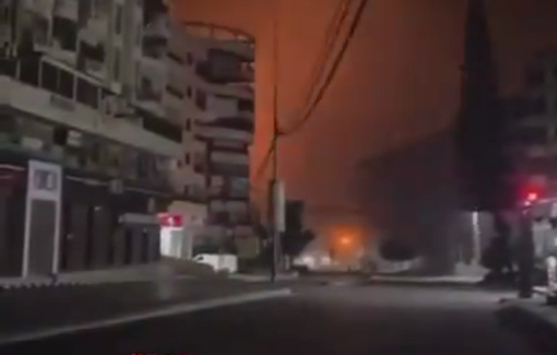 Thumbnail preview image for the video titled: 2e wave of Israeli shelling on southern Beirut 2 hours after an evacuation order