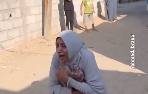 Thumbnail preview image for the video titled: Newly widowed woman from the Abu Dabbagh family grieves