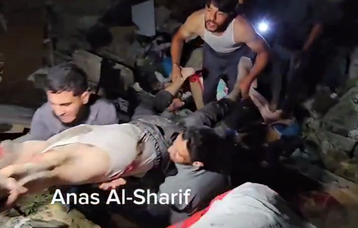 Thumbnail preview image for the video titled: Rush to save victims of the Abu Nasr family