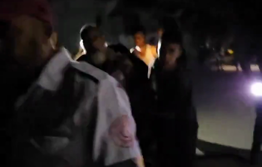 Thumbnail preview image for the video titled: Victims taken to hospital by foot in the dark after Israeli night strike