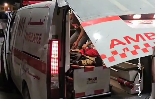 Thumbnail preview image for the video titled: Victims of IDF car strike in Khan Younis arrive at hospital