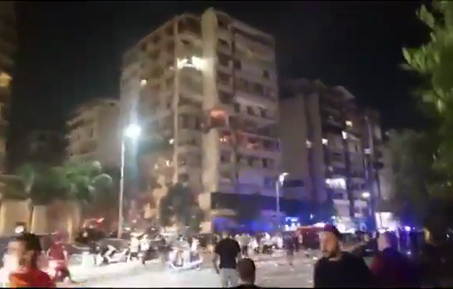 Thumbnail preview image for the video titled: Israel bombed a residential building in Cola area in central Beirut, Lebanon