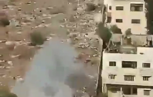 Thumbnail preview image for the video titled: Israeli forces fire a smoke bomb inside the Ras al-Ain area in Nablus