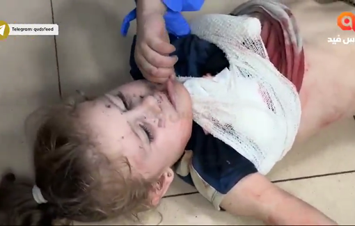 Thumbnail preview image for the video titled: Casualties rushed to hospital following Israeli drone strike in Bureij