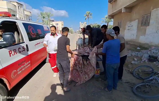 Thumbnail preview image for the video titled: Palestine Red Crescent recover the body of Salama Abu Balima