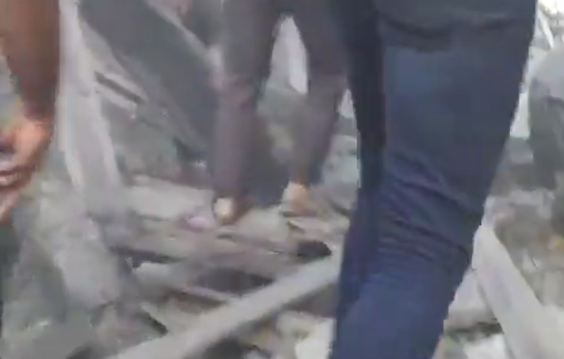 Thumbnail preview image for the video titled: First moments after IDF bombed the Al-Sahar family house in Jabalia