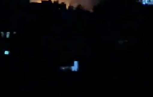 Thumbnail preview image for the video titled: Smoke billows over house struck by IDF at night