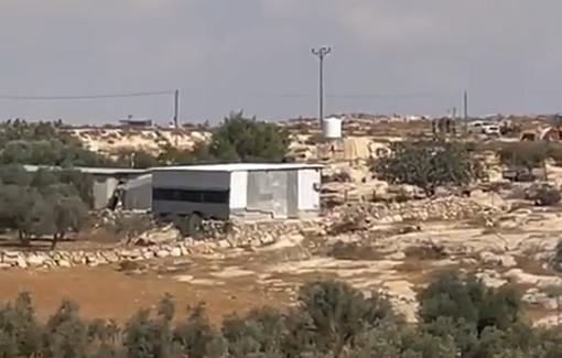 Thumbnail preview image for the video titled: Fanatical settlers attack Susya, block all its entrances with bulldozers, and destroy two water wells