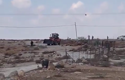 Thumbnail preview image for the video titled: Violent settler destroyed trees, cave, access to water and roads in Susiya, West Bank