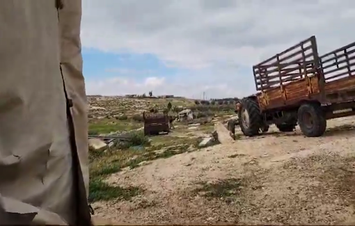 Thumbnail preview image for the video titled: Seven masked settlers attacked a house and a family in Kfar Sousia with stones and clubs