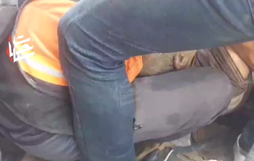 Thumbnail preview image for the video titled: Man pulled out of rubble of Abu Ras family house