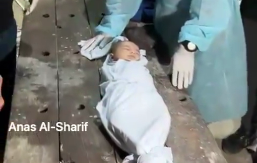 Thumbnail preview image for the video titled: Baby girl Habiba Al-Masry killed in Israeli bombing