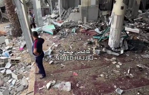 Thumbnail preview image for the video titled: Al-Aqsa Martyrs mosque in ruins following IDF overnight massacre