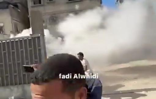 Thumbnail preview image for the video titled: IDF smoke bombs shot at Kamal Adwan hospital