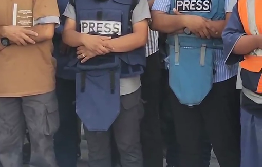 Thumbnail preview image for the video titled: Journalists' funeral prayer for colleague's brother Omar Nofal