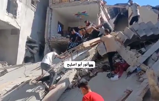 Thumbnail preview image for the video titled: Recovering two men murdered in IDF bombing of Al-Khalidi family house