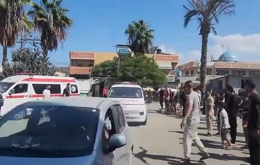 Thumbnail preview image for the video titled: Ambulances overloaded with casualties from IDF bombing of Rufaida school