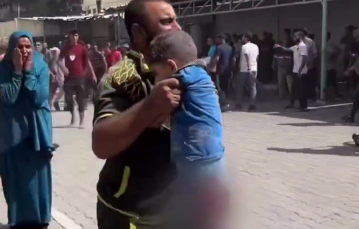 Thumbnail preview image for the video titled: Child grievously wounded in IDF strike on Al-Rimal Clinic