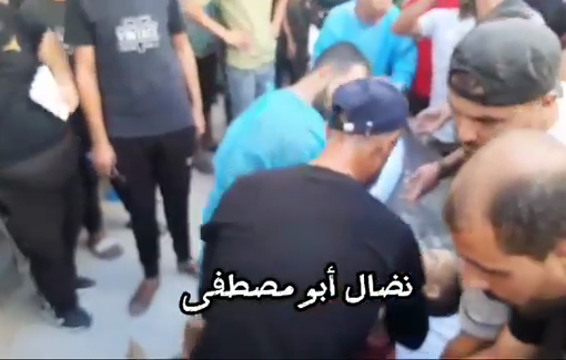 Thumbnail preview image for the video titled: Rescue of the victims of Israeli strike on Abu Hussein School in jabalia