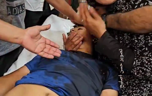 Thumbnail preview image for the video titled: Parents bid farewell to son murdered by Israeli airstrike