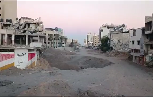 Thumbnail preview image for the video titled: Extensive destruction of Senaa (Industrial) area by violent IDF night bombing