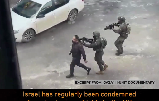 Thumbnail preview image for the video titled: Al Jazeera has uncovered evidence that the Israeli military is using Palestinian civilians as human shields in Gaza.