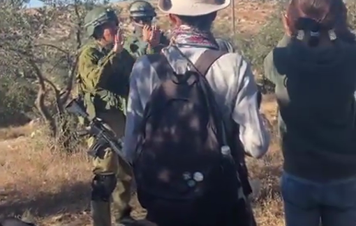 Thumbnail preview image for the video titled: IDF issues expulsion order during olive harvest in Susiya