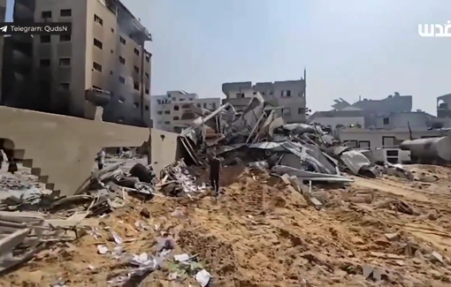 Thumbnail preview image for the video titled: Destruction of Kamal Adwan hospital and its surroundings by Israeli siege