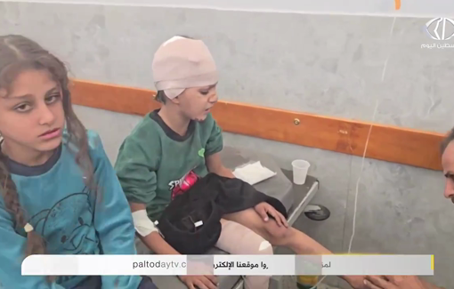 Thumbnail preview image for the video titled: Children injured in IDF bombing of Asmaa school